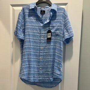 Ben Sherman Sky Blue Linen Button Down Shirt